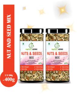Hobby Herbs Nuts and Seed Mix 400 gm | Roasted and Salted Seed | Dry Fruit Mix | Mix Seeds Mixed Seeds