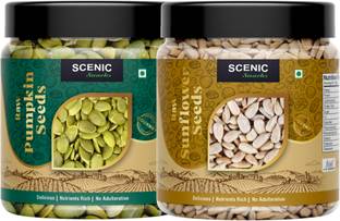 SCENIC Snacks Raw Edible Seeds Combo Pack|Seeds for Eating|Super Seeds Mix Combo(200g each) Sunflower Seeds, Pumpkin Seeds
