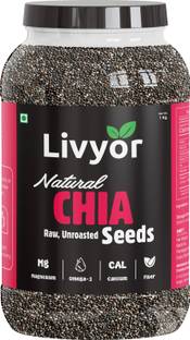 LIVYOR Raw Chia for Weight loss Management, with Omega 3 and Fiber, Rich in Calcium, Chia Seeds
