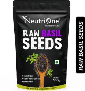 NeutriOne Basil Seeds - High Fiber & Protein | Perfect for Weight Management Basil Seeds