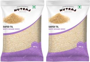 Nutraj White Sesame Seeds 1 Kg (500g x 2), Raw Safed Till, White Til Seeds for Eating Sesame Seeds