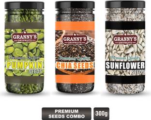 Grannys Dryfruits Edible Seeds Combo| Chia, Pumpkin and Sunflower Seeds-Weight Loss Mixed Seeds