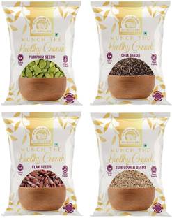 WONDERLAND Foods (Device) Raw Chia Seeds, Flax Seeds, Pumpkin Seeds and Sunflower Seeds 1Kg Combo Pack (Pack of 4) (250g Each) Brown Flax Seeds, Chia Seeds, Pumpkin Seeds, Sunflower Seeds