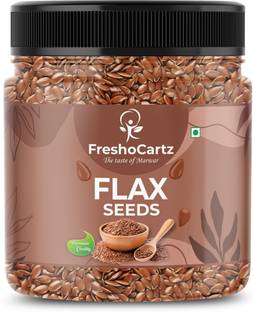 FreshoCartz Organic Flax Seeds | Alsi - Raw, Unroasted, Rich in Omega 3 and Iron Brown Flax Seeds