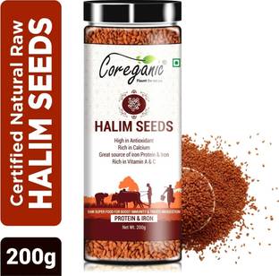Coreganic Certified Raw Protein & Iron Rich Halim Seed Garden Cress Seeds