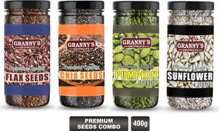 Grannys Dryfruits Edible Seeds Combo| Chia, Flax, Pumpkin, Sunflower Seeds-Loaded with Omega 3 Mixed Seeds