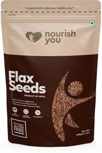 Nourish You Flax Seeds | Rich in Omega 3, Calcium and Fatty Acid - 500 G Brown Flax Seeds