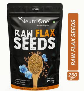NeutriOne Raw Flax Seeds for weight loss management, High Fiber, Protein, Calcium, Zinc Brown Flax Seeds