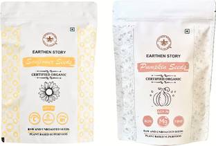 Earthen Story Organic Raw Pumpkin & Sunflower seeds combo, 250g each | 100% Pure and healthy Sunflower Seeds, Pumpkin Seeds