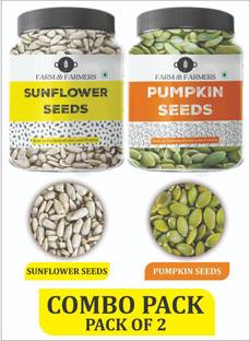 Farm & Farmers Combo of Edible seeds for weight Management 250grams each Sunflower Seeds, Pumpkin Seeds