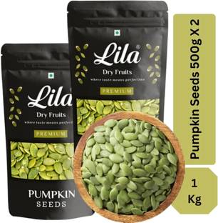 lila dry fruits Premium Raw Pumpkin Seeds |Immunity Booster|Kadu Beej|Super Seeds 500gm*2 Pumpkin Seeds
