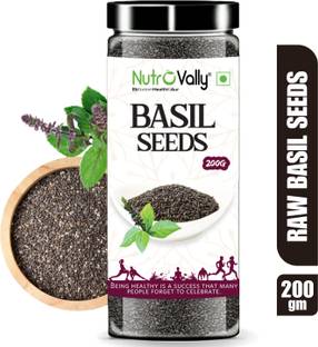NutroVally Raw Basil / Sabja /Tukhmariya seed for Weight loss with Omega 3 , Zinc and Fiber Basil Seeds