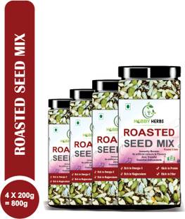 Hobby Herbs Roasted Seed Mix 800g ( 4 x 200g ) |Breakfast Mix Seeds | Rich in Protein Mixed Seeds