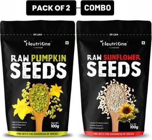 NeutriOne Raw Pumpkin & Sunflower Seeds Immunity Booster Combo 200g| High Protein & Fiber Pumpkin Seeds, Sunflower Seeds