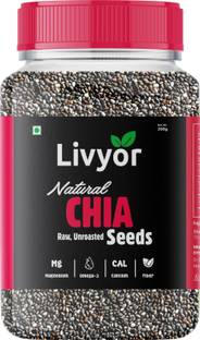 LIVYOR Raw Chia Seeds for Weight loss with Omega 3 and Fiber, Rich in Calcium Unroasted Chia Seeds