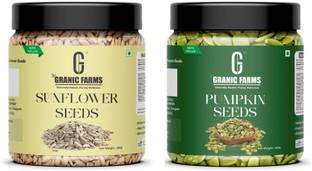 Granic Farms Premium Raw Pumpkin Seeds&Sunflower Seeds for Protein and Fibre 250gram each Sunflower Seeds, Pumpkin Seeds