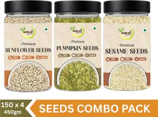 Nutri Hut Super Seeds Combo Pack | Mix Seeds| Rich in Protein, Fiber & Antioxidants Sunflower Seeds, Pumpkin Seeds, Sesame Seeds