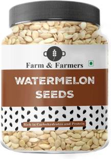 Farm & Farmers Watermelon Seeds 1kg- High in Protein | Raw Edible Seeds for Eating | Magaz Watermelon Seeds
