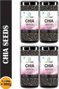 Hobby Herbs Raw Chia seeds 800gm ( 4 x 200gm ) | for weight loss with Omega 3 , Zinc & Fiber Chia Seeds