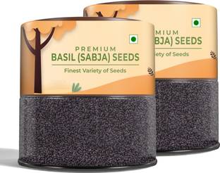 Crustnotch Raw Basil Seeds | Rich In Protein, Fiber Diet Sabja Seeds/Tukmaria Basil Seeds Basil Seeds
