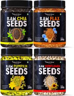 NeutriOne Raw Mixed Seeds Combo Enriched with Protein & Fiber for WeightLoss Immunity Gain Chia Seeds, Brown Flax Seeds, Pumpkin Seeds, Sunflower Seeds