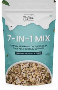 lila dry fruits 7 in 1 Seed Mix Healthy Super Seeds Combo | Seeds for Eating Dieting | Soynuts, Chia Seeds, Sesame Seeds, Sunflower Seeds, Watermelon Seeds, Pumpkin Seeds, Brown Flax Seeds