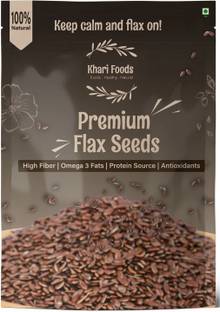 Khari Foods Healthy Raw Flax Seeds, High Fibre, Omega 3 Fats, Premium Quality Brown Flax Seeds