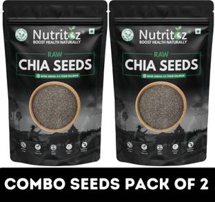 Nutritoz Chia Seeds For Weight Loss Pack of 2 100Gm Each Black Chia Seeds