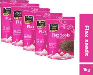 MevaBite Premium Quality Brown Flax Seeds (1Kg) for Eating & Weight Loss | Alsi Seeds | Brown Flax Seeds