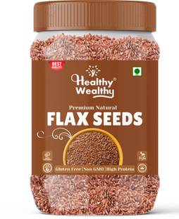 Healthy Wealthy Raw Flax Seeds Weight Loss | High in Dietary Fibre | Rich in Omega 3 Fatty Acid Brown Flax Seeds
