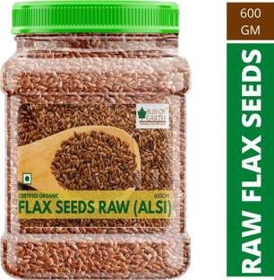 Bliss of Earth 600GM Certified Organic Flax Seeds Raw Superfood for Weight Loss Brown Flax Seeds