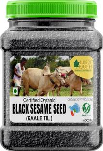 Bliss of Earth Black Sesame Seeds Unhulled Kaale Til Organic fresh fiber Rich Great for Cooking Black Sesame Seeds