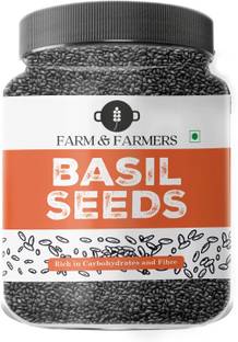 Farm & Farmers Pack of 1 | 75 G | Raw and Unroasted Premium Sabja Basil Seeds for Weight Loss Basil Seeds