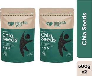 Nourish You Raw Black Chia Seeds with Omega 3, Calcium Rich, Zinc and Fiber for Weight Loss Black Chia Seeds