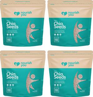 Nourish You Organic | Rich in Protein, Omega 3, Fibre and Calcium | 150G Each White Chia Seeds