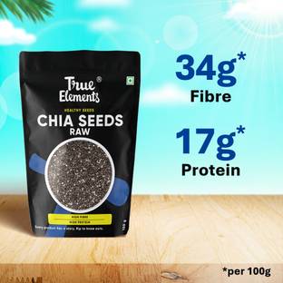 True Elements Raw Chia Seeds for weight loss with Omega 3, Zinc & Fiber, Calcium Rich Chia Seeds
