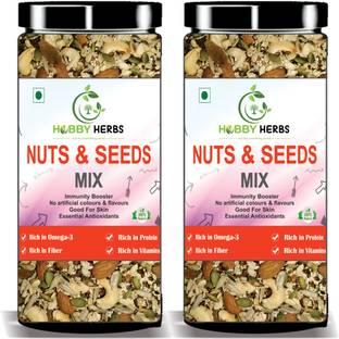 Hobby Herbs Nuts and Seed Mix 400 g ( 2 X 200g ) | Roasted and Salted Seed | Healthy Seeds | Mixed Seeds