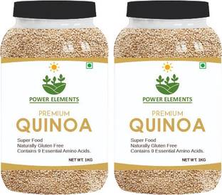POWER ELEMENTS White Quinoa 2kg Seeds, Gluten Free for Weight loss Management, Rich in Protein Quinoa Seeds