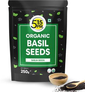 5:15PM Basil Seeds | 100% Organic Raw Basil Seeds,Tukmaria Seeds,Sabja Seeds for Eating Basil Seeds