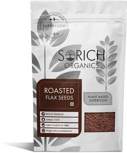 Sorich Organics Roasted Flax Alsi Seeds|Seeds for Hair Growth|Seeds for Eating|Rich in Protein Roasted Flax Seeds