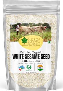 Bliss of Earth USDA organic white sesame seeds 1kg for eating, raw food Sesame Seeds