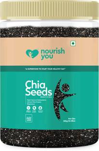 Nourish You Raw Black Chia with Protein, Zinc, Omega 3 & Fiber for Weight Loss Black Chia Seeds