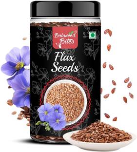 Balanced Bites Flax Seeds | Natural Alsi Seeds for Hair Growth | Raw Flaxseeds for Eating Roasted Flax Seeds