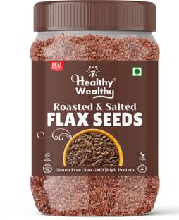 Healthy Wealthy Flax Seeds Roasted, Rich in Omega 3| High in Fibre Roasted Flax Seeds