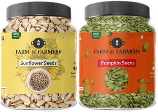 Farm & Farmers Raw Sunflower and Pumpkin Seeds -125G Each Combo Pack of Seeds for Weight Loss Pumpkin Seeds, Sunflower Seeds