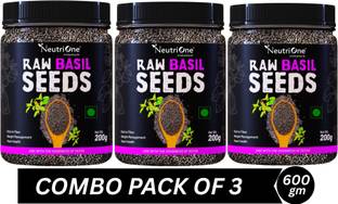 NeutriOne Raw Basil Seeds (Sabja Seeds, Takmariya Seeds) for Weight Loss with Antioxidants Basil Seeds