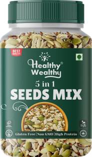 Healthy Wealthy Seeds Mix for Immunity Booster | 5 Super Seeds in 1 Mix | Mixed Seeds, Pumpkin Seeds, Roasted Flax Seeds, Watermelon Seeds, Sunflower Seeds, Chia Seeds, Sesame Seeds