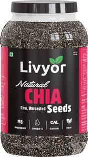 LIVYOR Natural Chia Seeds 800g for Weight loss Management | High In Protein & Fiber Chia Seeds