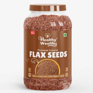 Healthy Wealthy Raw Flax Seeds Weight Loss | High in Dietary Fibre | Rich in Omega 3 Fatty Acid Brown Flax Seeds