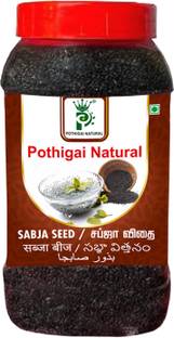 POTHIGAI NATURAL Sabja Seeds 250gms | Tukmaria Seeds | Reduce body heat |falooda seeds Basil Seeds